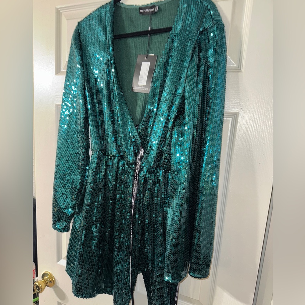 PLT Sequin Wrap Dress XL - Picture 2 of 5